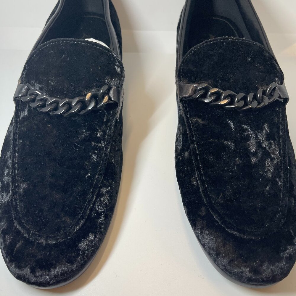 Black Suede Loafers By Aldo. Features Beautiful Black Chain Detail. Mens Size 9